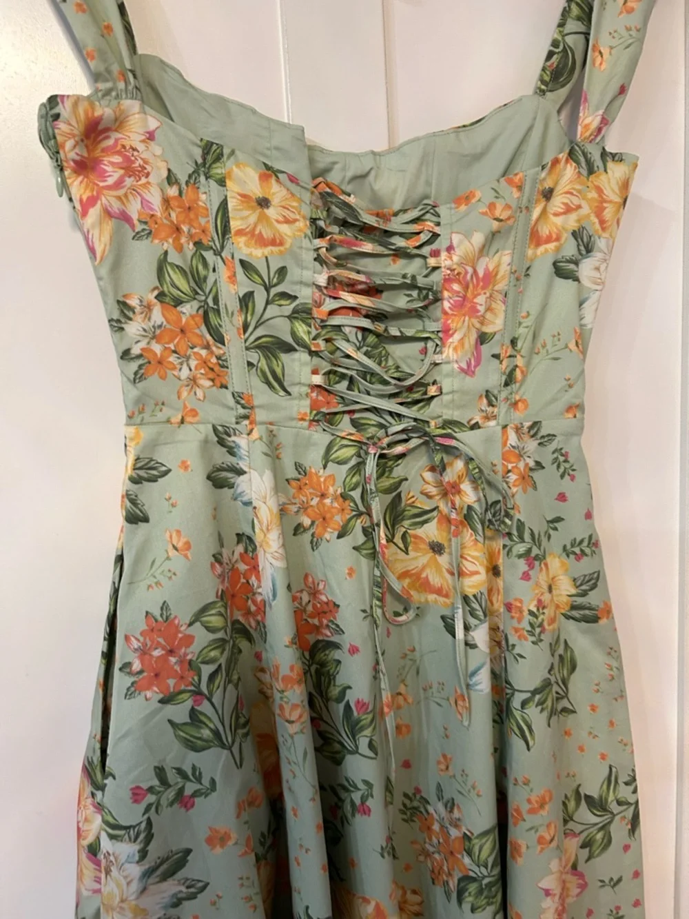 House of CB Sabrina Light Jade Floral Print Bustier Sundress - Picture 8 of 10